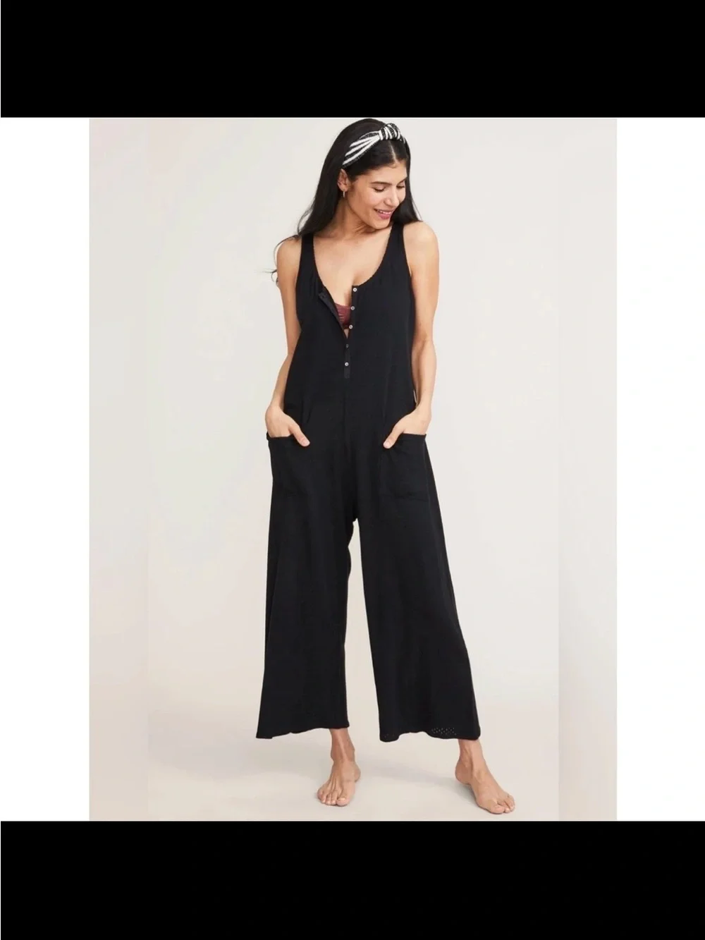 Hatch 2 Small  Black Nursing Pointelle Lightweight Lounge Jumper